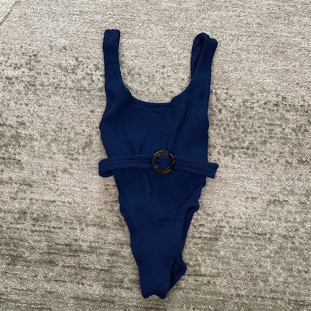 Hunza G Navy One Piece Swimsuit